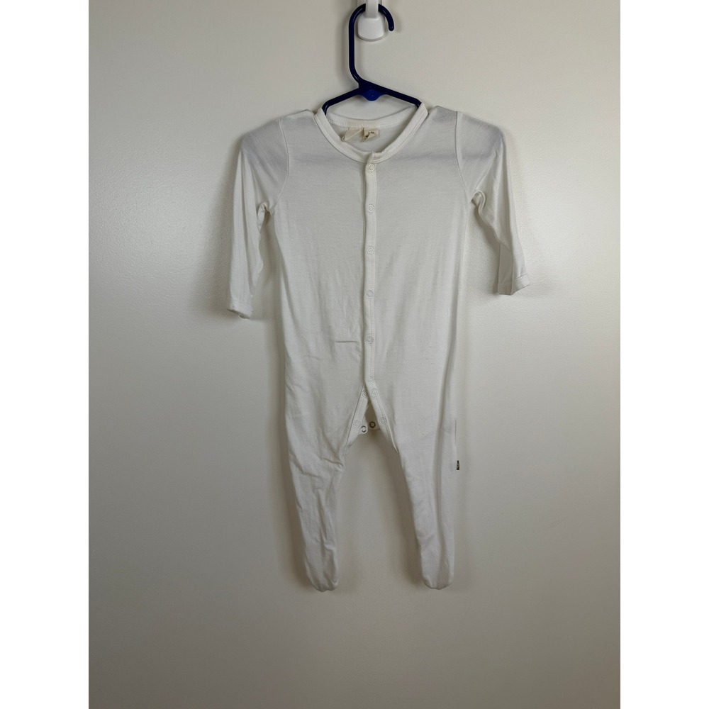 Kyte Baby White Long Sleeve Snap Front Footie 3-6 Months